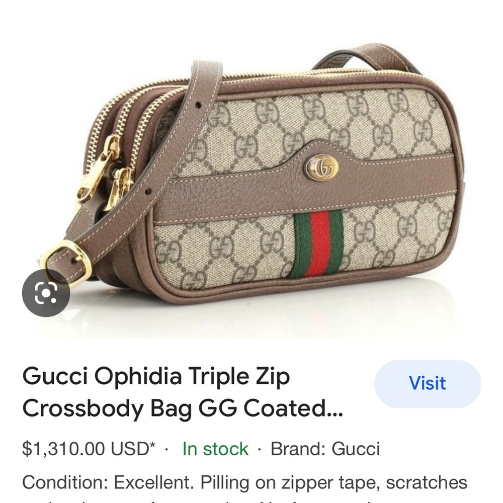 Gucci Ophidia Triple Zip crossbody Bag